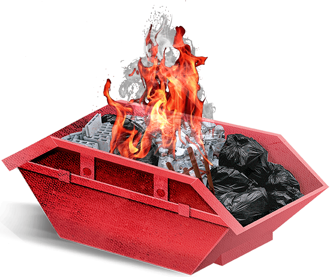 the trash is on fire